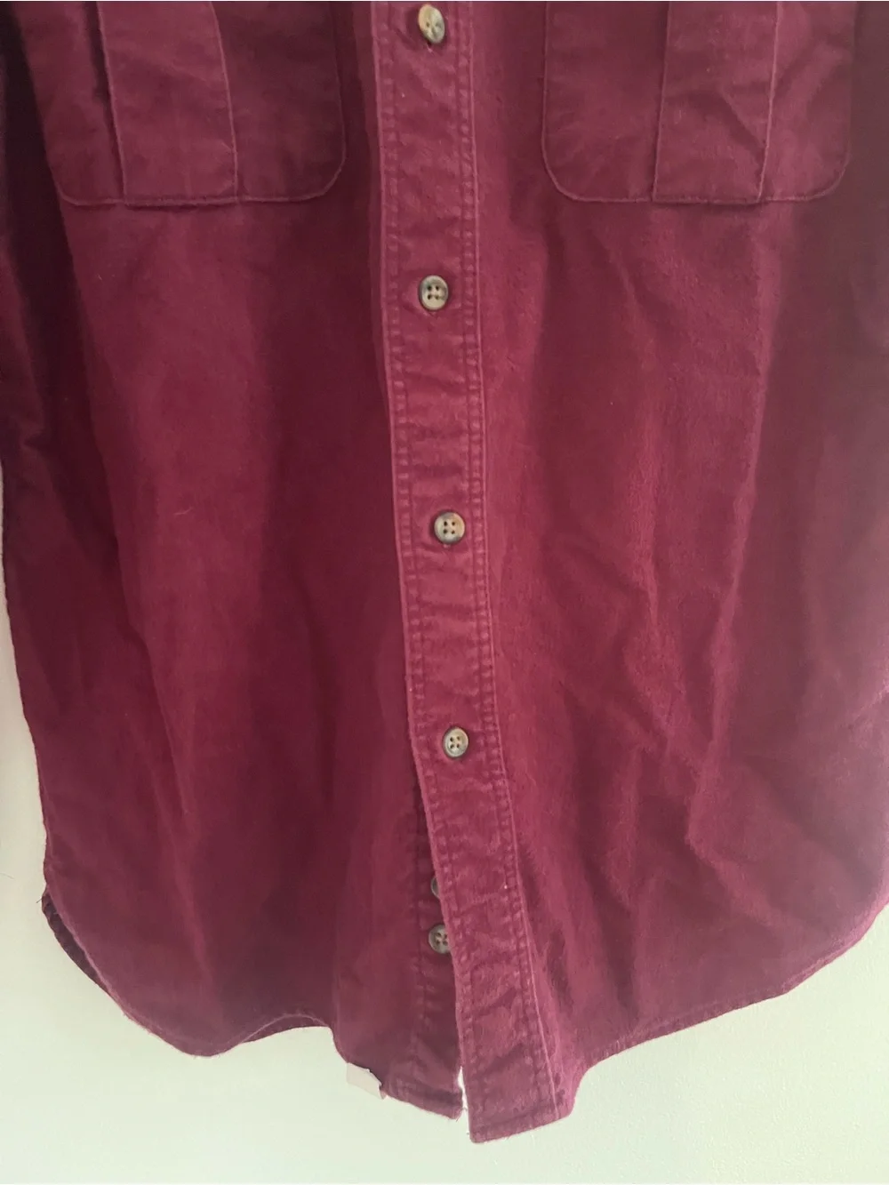 Vintage Eddie Bauer Maroon Heavy Chamois Flannel Shirt Size M